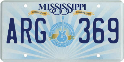 MS license plate ARG369
