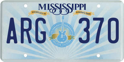 MS license plate ARG370
