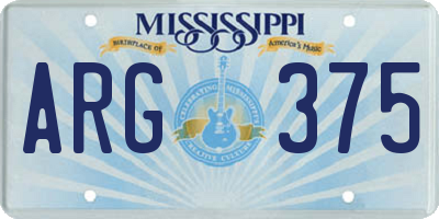 MS license plate ARG375