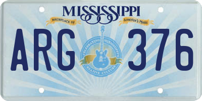 MS license plate ARG376