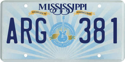 MS license plate ARG381
