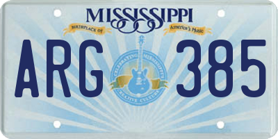 MS license plate ARG385