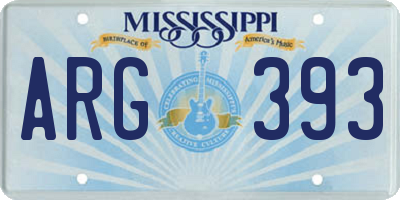 MS license plate ARG393