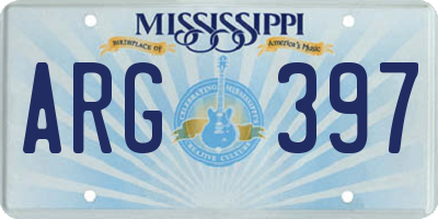 MS license plate ARG397