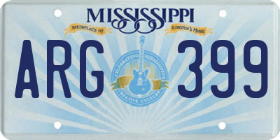 MS license plate ARG399