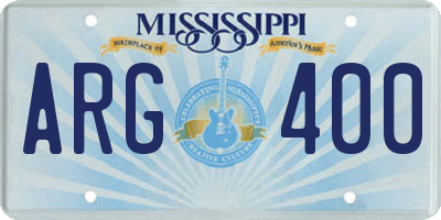 MS license plate ARG400