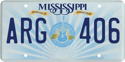 MS license plate ARG406