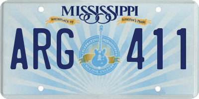 MS license plate ARG411
