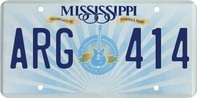 MS license plate ARG414