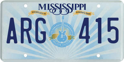 MS license plate ARG415