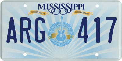MS license plate ARG417