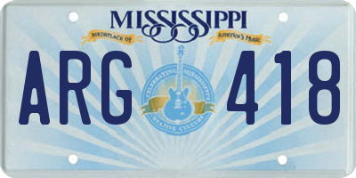 MS license plate ARG418