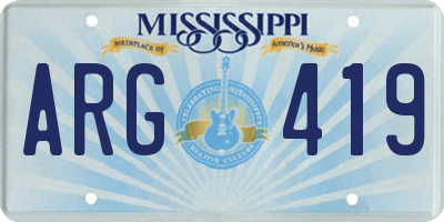 MS license plate ARG419