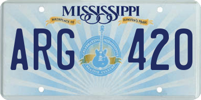MS license plate ARG420