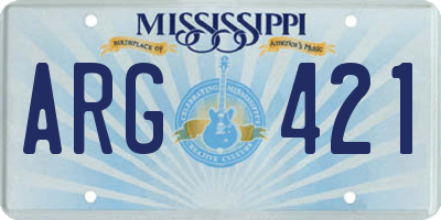 MS license plate ARG421