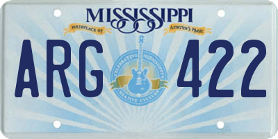 MS license plate ARG422