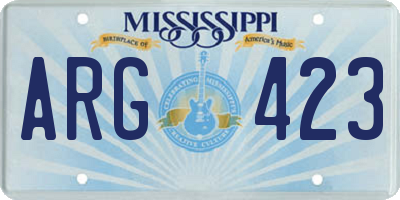 MS license plate ARG423