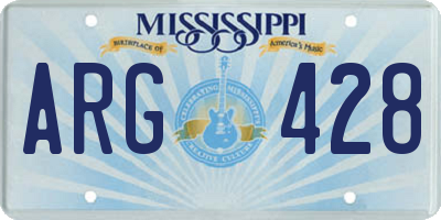 MS license plate ARG428
