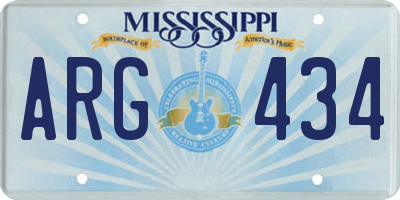 MS license plate ARG434