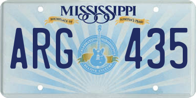 MS license plate ARG435