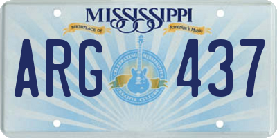 MS license plate ARG437