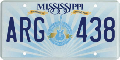 MS license plate ARG438
