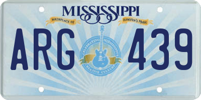 MS license plate ARG439
