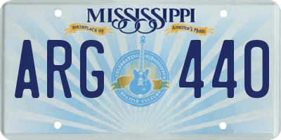 MS license plate ARG440