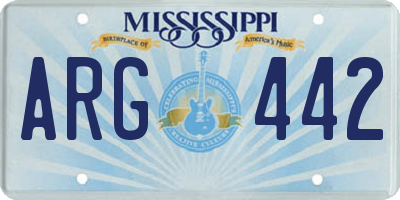 MS license plate ARG442