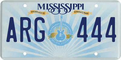 MS license plate ARG444