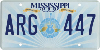 MS license plate ARG447
