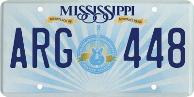 MS license plate ARG448
