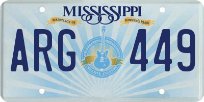 MS license plate ARG449