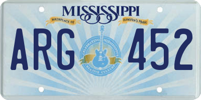 MS license plate ARG452