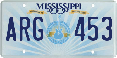 MS license plate ARG453