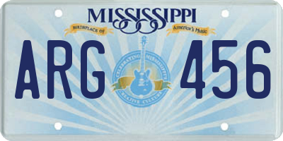 MS license plate ARG456