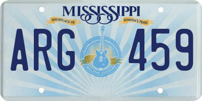 MS license plate ARG459