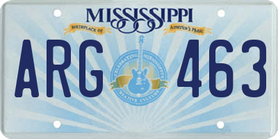 MS license plate ARG463