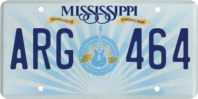 MS license plate ARG464