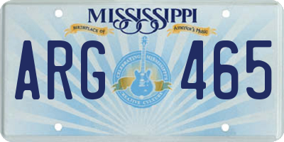 MS license plate ARG465