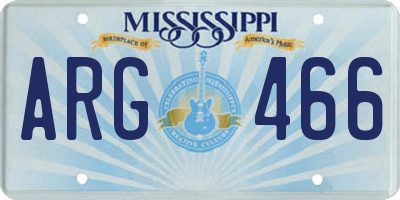 MS license plate ARG466