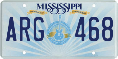 MS license plate ARG468
