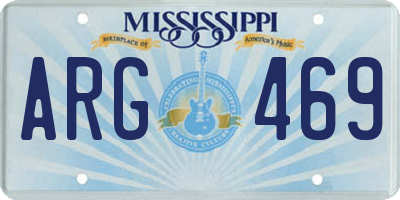 MS license plate ARG469