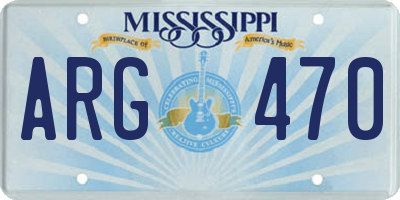 MS license plate ARG470