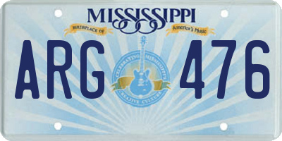MS license plate ARG476