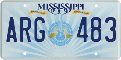 MS license plate ARG483