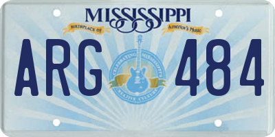 MS license plate ARG484