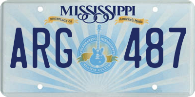 MS license plate ARG487