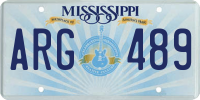 MS license plate ARG489