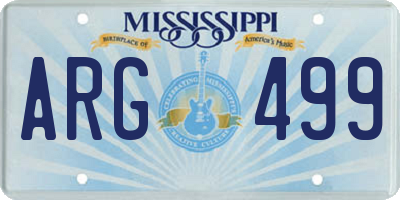 MS license plate ARG499